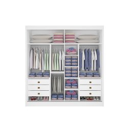 Guarda Roupas Casal Cancun Ripado 2pts 100% Mdf D'doro Móveis - Branco - 3
