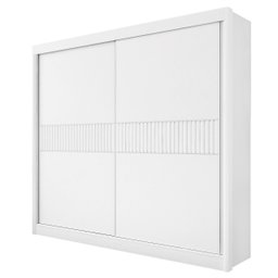Guarda Roupas Casal Cancun Ripado 2pts 100% Mdf D'doro Móveis - Branco - 1