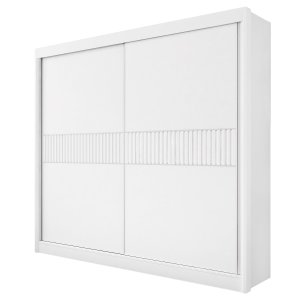 Guarda Roupas Casal Cancun Ripado 2pts 100% Mdf D'doro Móveis - Branco