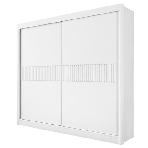 Guarda Roupas Casal Cancun Ripado 2pts 100% Mdf D'doro Móveis - Branco