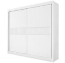 Ver imagem 1 de Guarda Roupas Casal Cancun Ripado 2pts 100% Mdf D'doro Móveis - Branco