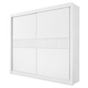 Ver imagem 1 de Guarda Roupas Casal Cancun Ripado 2pts 100% Mdf D'doro Móveis - Branco