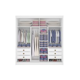 Guarda Roupas Casal Cancun Ripado 2pts 100% Mdf D'doro Móveis - Branco - 2