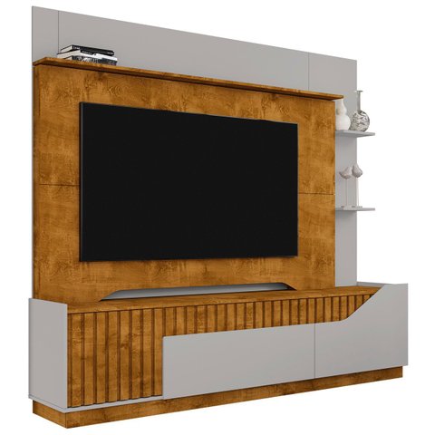 Estante Painel para Tv 75 Pol 210cm Shay Naturalle/off B02 - Mpozenato