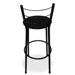 Banqueta Alta Para Cozinha Preta Epoxi Assento Preto - 3
