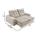 Ver imagem 3 de Sofá 4 Lugares Retrátil e Reclinável Martins M-166 Veludo Creme