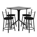 Ver imagem 1 de Conjunto Mesa Quadrada 68x68cm Preta com 4 Banquetas Epoxi
