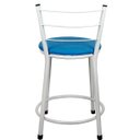 Ver imagem 4 de Jogo 4 Banquetas Baixa Para Cozinha Branca Assento Azul