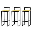 Ver imagem 2 de Jogo 3 Banquetas Alta Bistrô Industrial Premium Madeira Natural