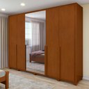 Ver imagem 2 de Guarda Roupa 6 Portas C/ Espelho Easy Space Frassino Lopas