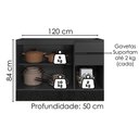 Ver imagem 2 de Balcão para Pia sem Tampo 120 cm 3 Portas 2 Gavetas Etna Grafite Poliman