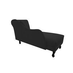 Recamier Decorativo Sara Couro Preto Com Almofada Mz Decor - 2