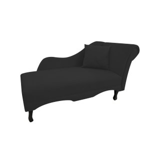 Recamier Decorativo Sara Couro Preto Com Almofada Mz Decor