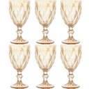 Ver imagem 1 de Jogo de Taças de Vidro para Água Suco Vinho Diamond Conjunto de Taça Mesa Posta 325ml 6 Unidades - Â