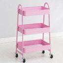 Ver imagem 4 de Carrinho Organizador 3 Prateleiras Aço Auxiliar Andares Multiuso Guarda Brinquedos Salao Manicure