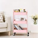 Ver imagem 6 de Carrinho Organizador 3 Prateleiras Aço Auxiliar Andares Multiuso Guarda Brinquedos Salao Manicure