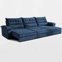 Ver imagem 1 de Sofá Retrátil e Reclinável 3,60m com Molas e Espuma D33 Thunder Velusoft Azul Cama Inbox