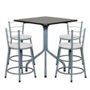 Ver imagem 1 de Conjunto Mesa Quadrada 68x68cm Cinza com 4 Banquetas Epoxi