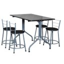 Ver imagem 1 de Conjunto Mesa Retangular 70x120cm Cinza com 4 Banquetas Epoxi