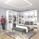 Ver imagem 3 de Quarto de Canto Casal com Guarda Roupas com Espelho e Mesas de Cabeceira Alpes Luciane Móveis