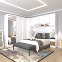 Ver imagem 1 de Quarto de Canto Casal com Guarda Roupas com Espelho e Mesas de Cabeceira Alpes Luciane Móveis