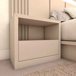 Cabeceira Casal e 2 Mesas C/ Gaveta e Nicho Mdf sob Medida Cor:titânio - 2