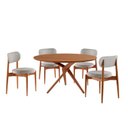 Ver imagem 2 de Conjunto Sala de Jantar Mesa Hope Tampo 120cm Redondo Laminado e 4 Cadeiras Hope Soft Marrom/Quartzo