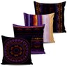 Kit 4 Almofadas decorativas Tribal Multicolor 45x45cm - 1