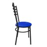 Kit Conjunto 6 Cadeiras para Cozinha Mesa Jantar Bar Lanchonete Restaurante Preta Estofado Azul - 4