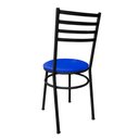 Ver imagem 5 de Kit Conjunto 6 Cadeiras para Cozinha Mesa Jantar Bar Lanchonete Restaurante Preta Estofado Azul