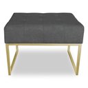 Ver imagem 3 de Kit 02 Puffs Lisa Suede Grafite Base Metálica Industrial Dourado