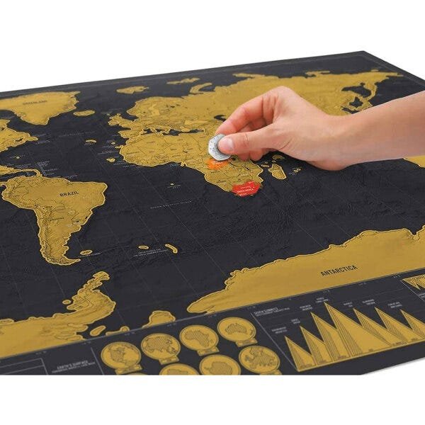 Mapa Mundi para Raspar Mapa do Mundo Grande 80 x 60 cm - 6
