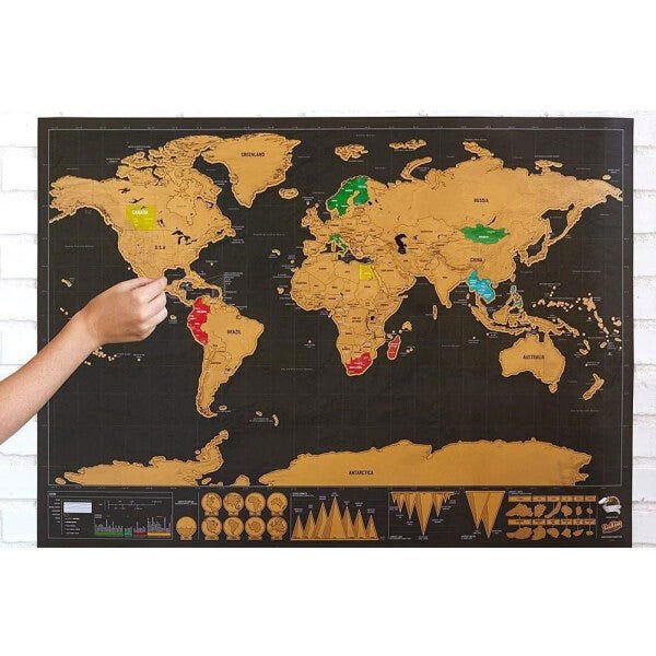 Mapa Mundi para Raspar Mapa do Mundo Grande 80 x 60 cm - 5