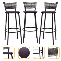 Kit 3 Banquetas Alta para Cozinha Junco Degradê Bancada Bistrô Balcão Ilhas Área Gourmet Piscina - 1