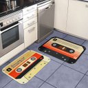 Ver imagem 2 de Kit Tapetes de Cozinha Fitas Cassete K7 Retrô Vintage