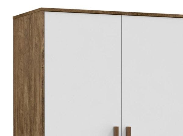 Guarda-Roupa Nature 2 Portas Branco Soft com Teka e Eco Wood - Matic Móveis - 3