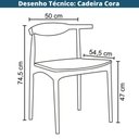 Ver imagem 3 de Kit 2 Cadeiras Cora Rivatti em Polipropileno Preto e Assento Estofado em Pu Preto
