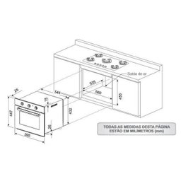 Conjunto de Embutir Fischer com Micro-ondas 34L + Forno Elétrico 50L 220v - 8