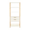 Ver imagem 3 de Estante 5 Prateleiras 2 Gavetas Off White Freijó 73x32x185 cm Dalla Costa