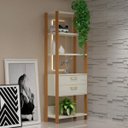 Ver imagem 1 de Estante 5 Prateleiras 2 Gavetas Off White Freijó 73x32x185 cm Dalla Costa