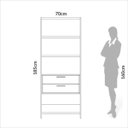 Ver imagem 5 de Estante 5 Prateleiras 2 Gavetas Off White Freijó 73x32x185 cm Dalla Costa