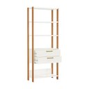 Ver imagem 2 de Estante 5 Prateleiras 2 Gavetas Off White Freijó 73x32x185 cm Dalla Costa