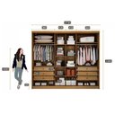 Ver imagem 3 de Guarda Roupa Casal Logan 3 Portas 6 Gavetas Cumaru 23 com Nicho – Novo Horizonte