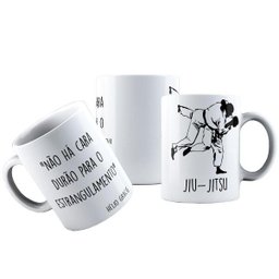 Caneca Cerâmica Jiu Jitsu Lutador Frase Estrangulamento - 1