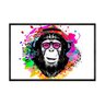 Quadro Decorativo 60x80cm Vidro Macaco Colorido Pintura Anm017 - 1