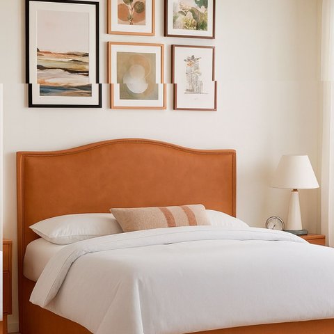 Cabeceira Lisa para Cama Box Queen 168cm Diesis Courino Caramelo - Sallar Home
