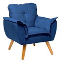 Ver imagem 1 de Poltrona Decorativa - Opala Revestimento Suede - Lm Decor Ladecor Estofados Azul