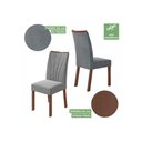 Ver imagem 4 de Kit 2 Cadeiras Sala Jantar Apogeu 2 Un Imbuia - Assento Veludo Naturale Crem - Lopas