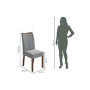 Ver imagem 3 de Kit 2 Cadeiras Sala Jantar Apogeu 2 Un Imbuia - Assento Veludo Naturale Crem - Lopas
