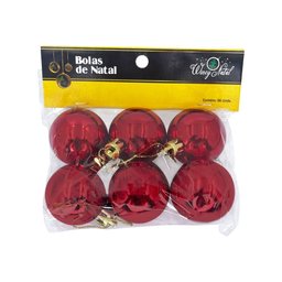 Kit 6 Bolinhas 4cm Enfeitar Decorar Pendurar Árvore Natal - 1